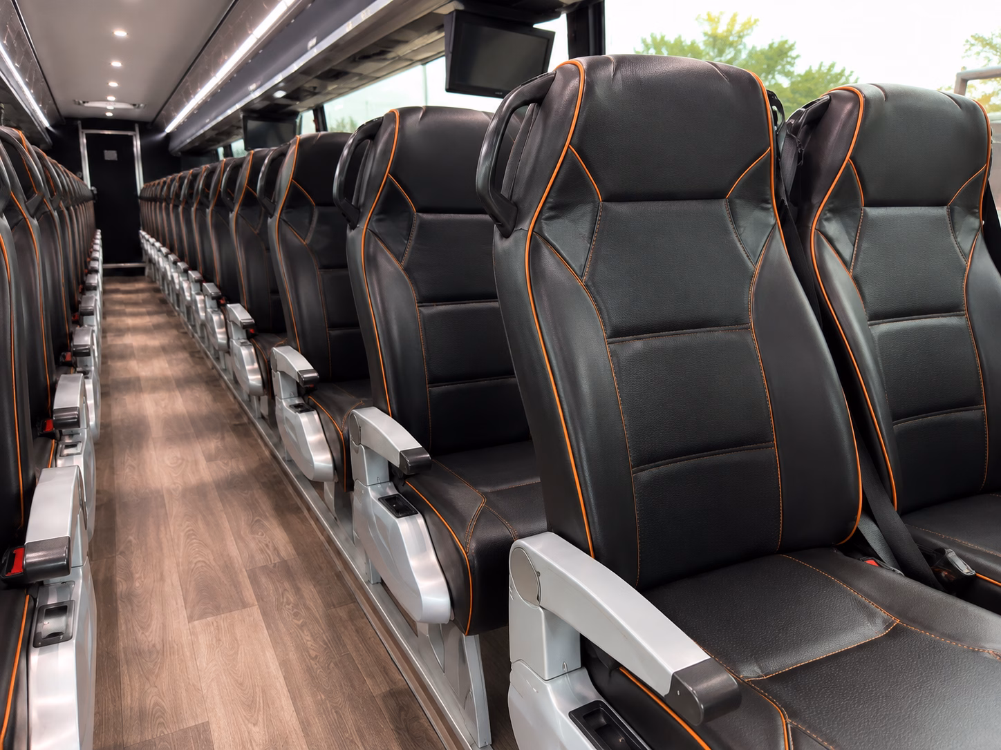 56 passenger charter bus interior