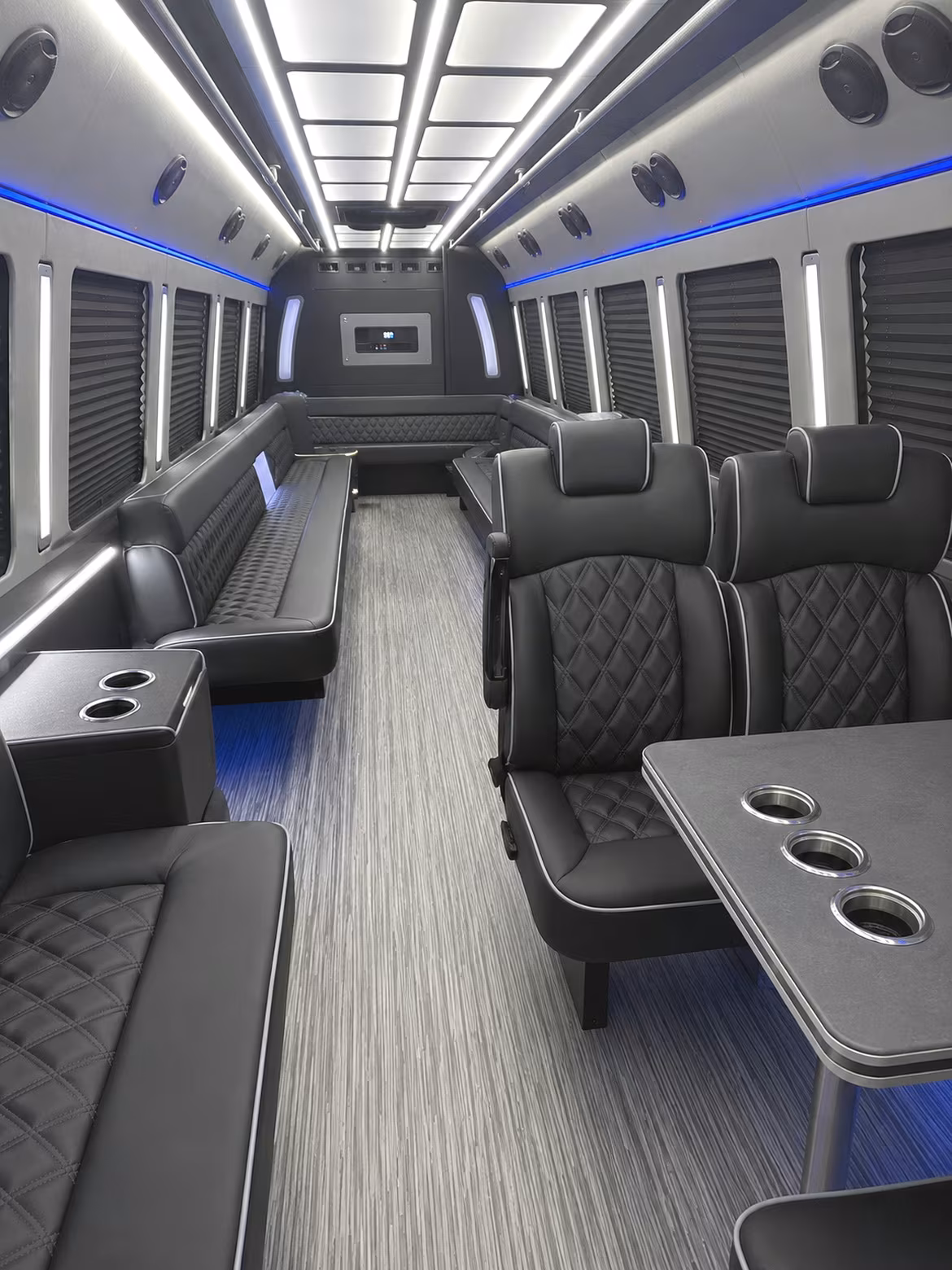 lawrence 25 passenger party bus inside