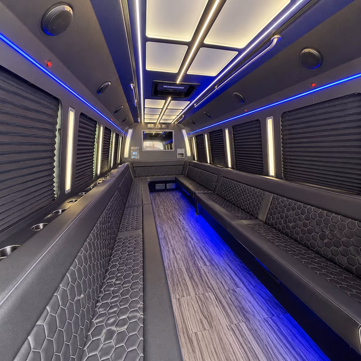 lawrence 30 passenger party bus interior