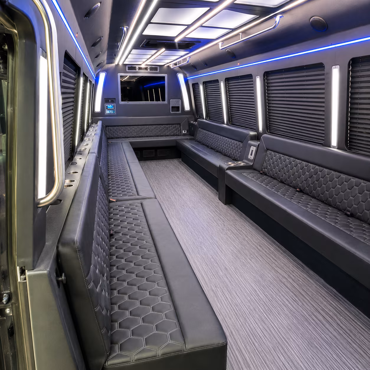 lawrence 40 passenger party bus interior