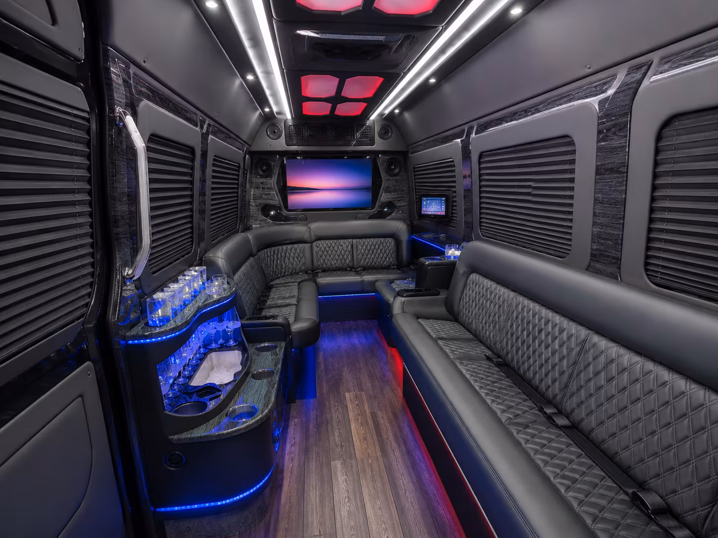 lawrence 50 passenger party bus interior