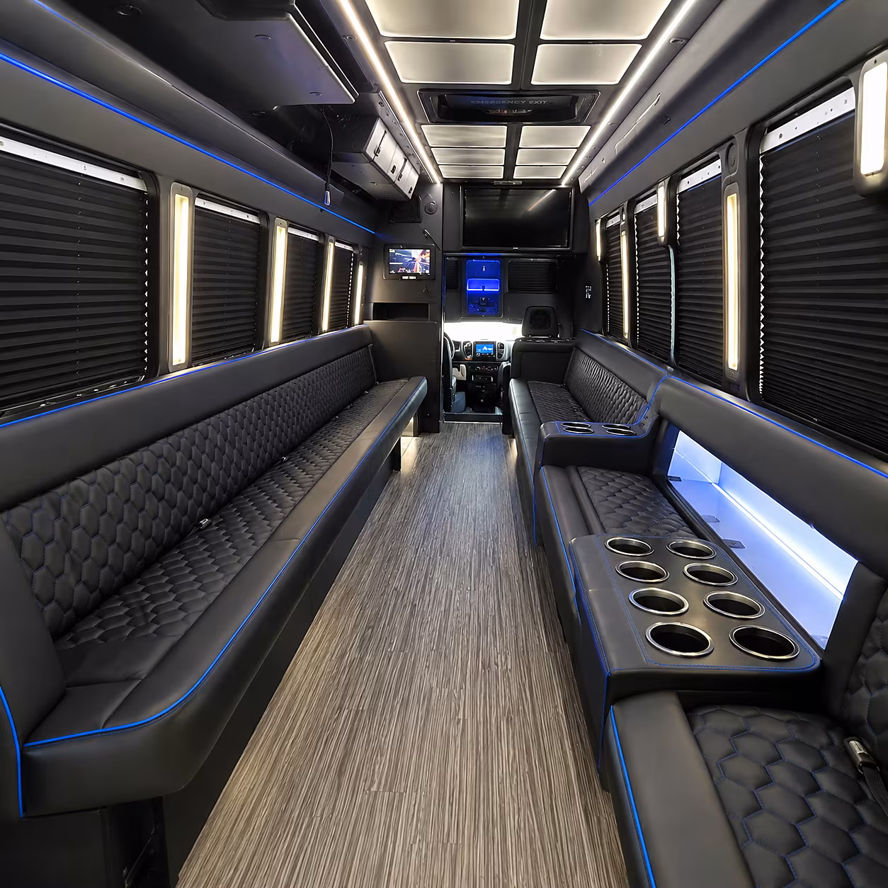 lawrence party bus rental interior